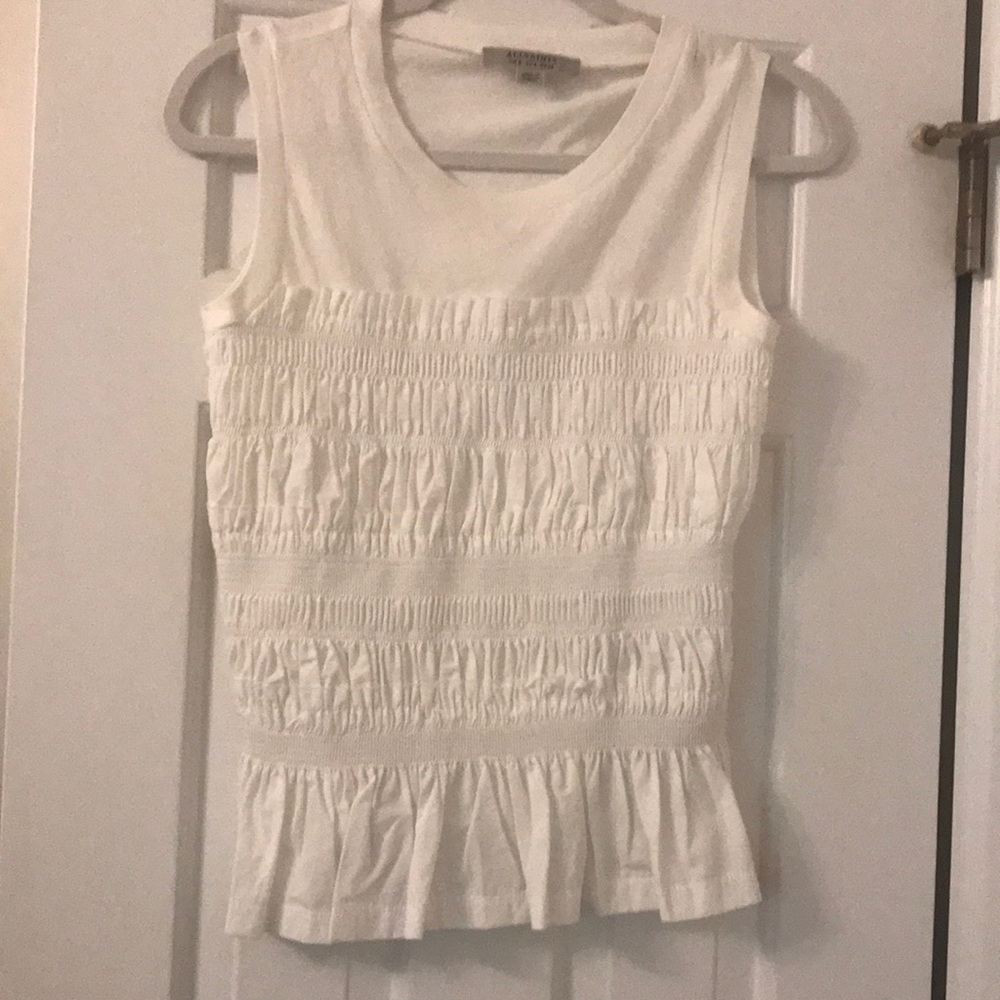 White All Saints smocked top